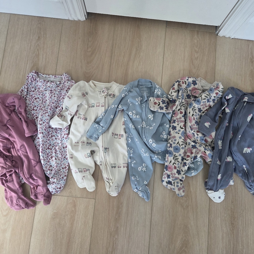 Carter's Multicolor Floral and Patterned Footies Set Newborn Set Of 6